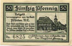 Pförten (heute: PL-Brody) - Stadt - 15.9.1921 - 50 Pfennig