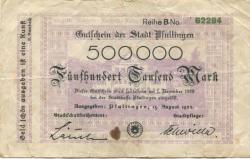 Pfullingen - Stadt - 15.8.1923 - 1.12.1923 - 500000 Mark