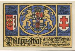 Philippsthal - Gemeinde - 1.10.1921 - 1 Mark