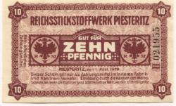 Piesteritz (heute: Wittenberg) - Reichsstickstoffwerk - 1.7.1919 - 10 Pfennig