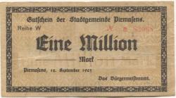 Pirmasens - Stadt - 12.9.1923 - 1 Million Mark