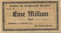 Pirmasens - Stadt - 12.9.1923 - 1 Million Mark