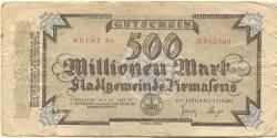 Pirmasens - Stadt - 25.9.1923 - 500 Millionen Mark