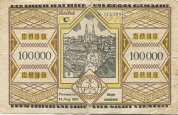 Pirmasens - Stadt - 13.8.1923 - 1.10.1923 - 100000 Mark