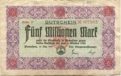 Pirmasens - Stadt - 15.8.1923 - 1.10.1923 - 5 Millionen Mark