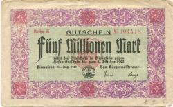 Pirmasens - Stadt - 15.8.1923 - 1.10.1923 - 5 Millionen Mark