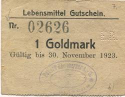 Pirmasens - Rheinberger, Eduard, Schuhfabrik, Schachenstr. 7 - - 30.11.1923 - 1 Gold-Mark