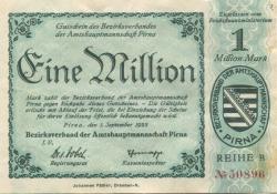Pirna - Amtshauptmannschaft - 1.9.1923 - 1 Million Mark