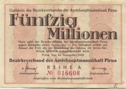 Pirna - Amtshauptmannschaft - 24.9.1923 - 50 Millionen Mark