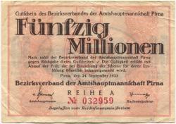 Pirna - Amtshauptmannschaft - 24.9.1923 - 50 Millionen Mark