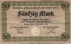 Pirna - Stadt - 1.11.1922 - 50 Mark