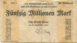 Pirna - Stadt - 22.9.1923 - 50 Millionen Mark