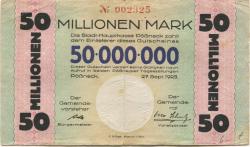 Pößneck - Stadt - 27.9.1923 - 50 Millionen Mark 