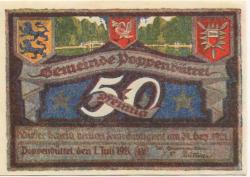 Poppenbüttel (heute: Hamburg) - Gemeinde - 1.7.1921 - 31.12.1921 - 50 Pfennig 