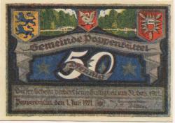 Poppenbüttel (heute: Hamburg) - Gemeinde - 1.7.1921 - 31.12.1921 - 50 Pfennig 