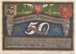 Poppenbüttel (heute: Hamburg) - Gemeinde - 1.7.1921 - 31.12.1921 - 50 Pfennig 