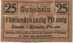 Posen (heute: PL-Poznan) - Basch & Krisch - -- -25 Pfennig 