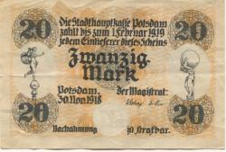 Potsdam - Stadt - 30.11.1918 - 1.2.1919 - 20 Mark 