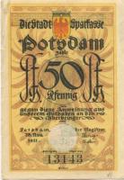 Potsdam - Stadt - 28.11.1921 - 1.4.1922 - 50 Pfennig