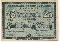 Putlitz - Vorschuss-Verein eGmuH - 20.5.1918 - 1.7.1921 - 25 Pfennig 