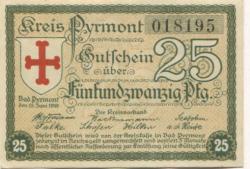 Pyrmont (Bad) - Kreis - 15.6.1919 - 25 Pfennig 