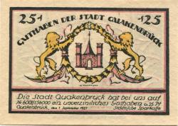 Quakenbrück - Stadt - 1.9.1921 - 25 Pfennig 