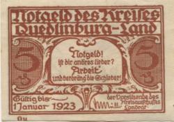 Quedlinburg - Kreis - - 1.1 1923 - 5 Pfennig 