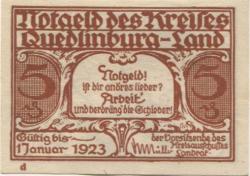 Quedlinburg - Kreis - - 1.1 1923 - 5 Pfennig 