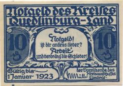 Quedlinburg - Kreis - - 1.1 1923 - 10 Pfennig 