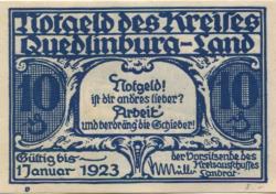 Quedlinburg - Kreis - - 1.1 1923 - 10 Pfennig 