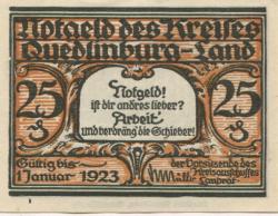 Quedlinburg - Kreis - - 1.1 1923 - 25 Pfennig 