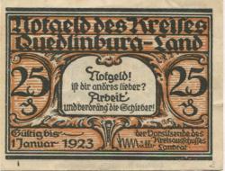 Quedlinburg - Kreis - - 1.1 1923 - 25 Pfennig 