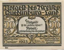 Quedlinburg - Kreis - - 1.1 1923 - 50 Pfennig 