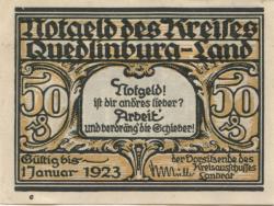 Quedlinburg - Kreis - - 1.1 1923 - 50 Pfennig 