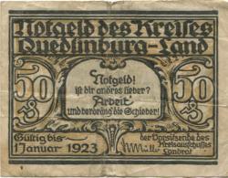 Quedlinburg - Kreis - - 1.1 1923 - 50 Pfennig 