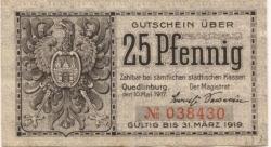Quedlinburg - Stadt - 10.5.1917 - 31.3.1919 - 25 Pfennig 