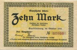 Quedlinburg - Stadt - Oktober 1918 - 10 Mark