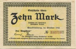 Quedlinburg - Stadt - Oktober 1918 - 10 Mark 