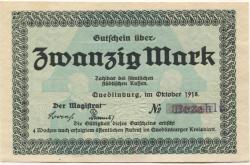 Quedlinburg - Stadt - Oktober 1918 - 20 Mark 