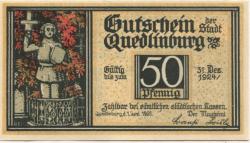 Quedlinburg - Stadt - 1.6.1921 - 31.12.1924 - 50 Pfennig 