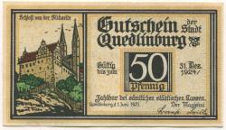 Quedlinburg - Stadt - 1.6.1921 - 31.12.1924 - 50 Pfennig 