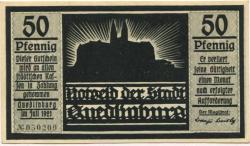 Quedlinburg - Stadt - Juli 1921 - 50 Pfennig