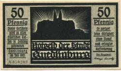 Quedlinburg - Stadt - Juli 1921 - 50 Pfennig 