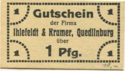 Quedlinburg - Ihlefeldt & Kramer, Anfertigung Herren-, Damen- und Kinderkleidung, Markt 3 - -- - 1 Pfennig