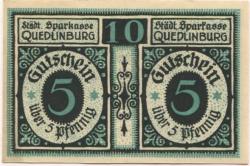 Quedlinburg - Städtische Sparkasse, Rathaus und Bahnhofstr. 1 - -- - 10 Pfennig