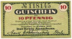 Querfurt - Kreis - 6.3.1920 - 10 Pfennig 