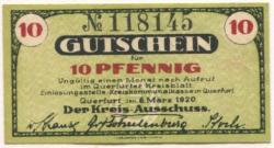 Querfurt - Kreis - 6.3.1920 - 10 Pfennig