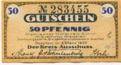 Querfurt - Kreis - 6.3.1920 - 50 Pfennig