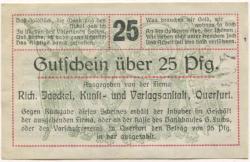 Querfurt - Jaeckel, Richard, Kunst- und Verlagsanstalt - 1920 - 25 Pfennig 