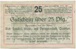 Querfurt - Jaeckel, Richard, Kunst- und Verlagsanstalt - 1920 - 25 Pfennig
